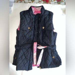 Lilly Pulitzer Quilted Reversible Vest with Belt Size XL